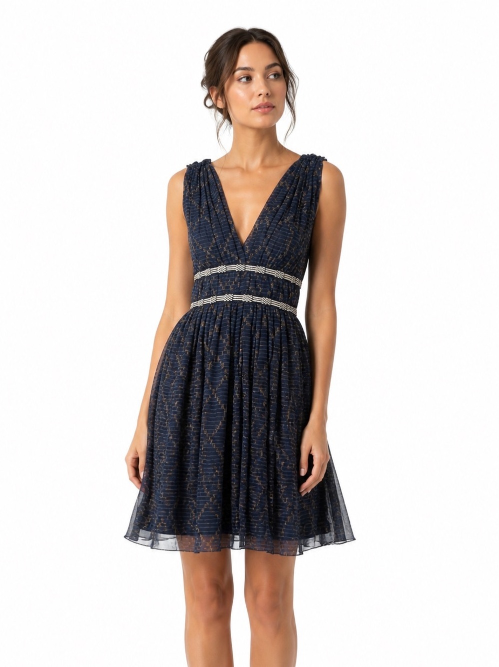 Isabel Marant Etoile Navy Silk Mini Dress Size 10 NWT